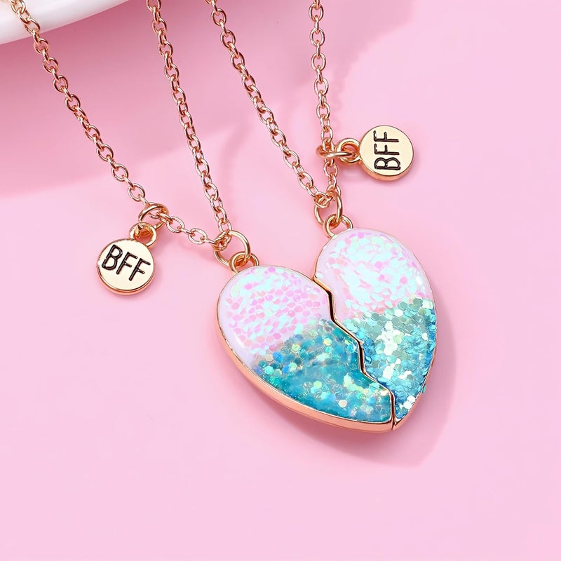 Lezmoii Friendship Necklace Best Friend Necklace Matching Magnetic Unicorn Mermaid BFF Necklace for 2 Girls Friendship Gifts - Image 4